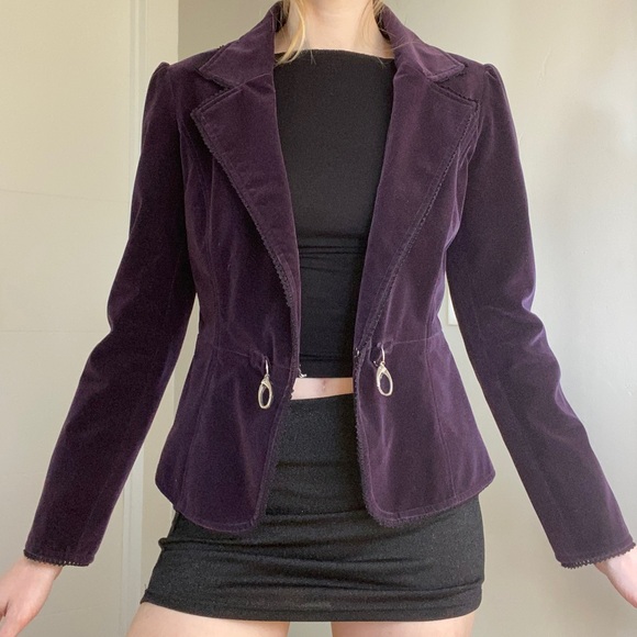 VINTAGE VELVET BLAZER DEADSTOCK - Picture 1 of 8